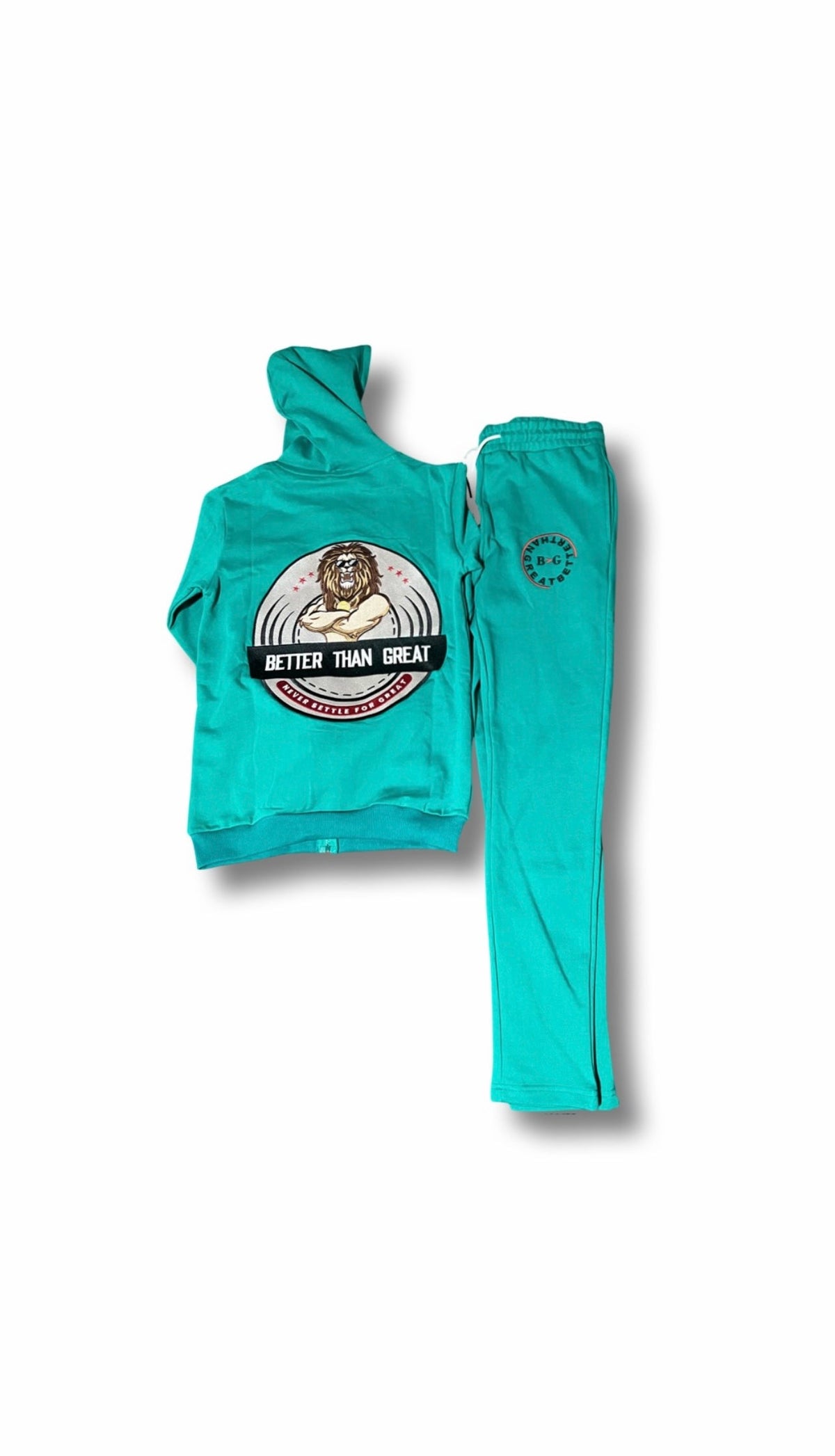 Green Sweat Suit with Heart of a Lion
