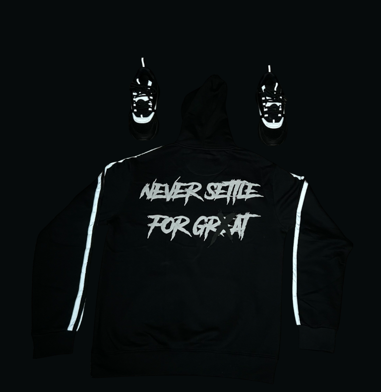 BTG Black Hoodie with Reflective Stripes