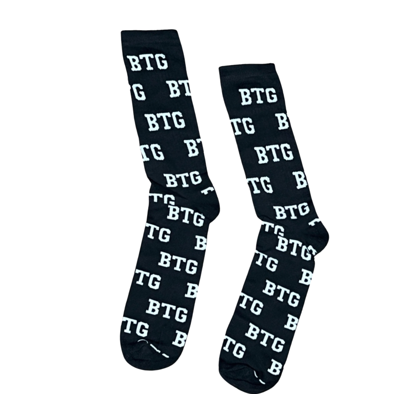 All Over BTG Black Socks for Men and Women