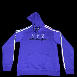 Purple Hoodie with Reflective Stripes - Multi-Color