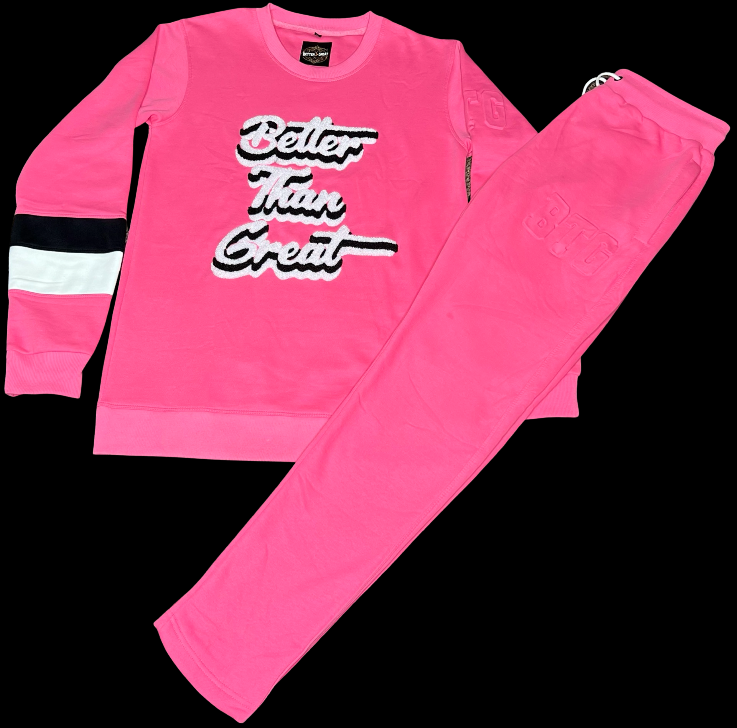 BTG Pink Crewneck Sweatsuit for men and women