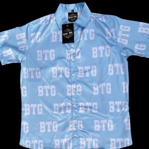 BTG Baby Blue Silky Top - half sleeves silky shirt