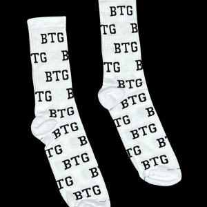 All Over BTG White socks for men and women